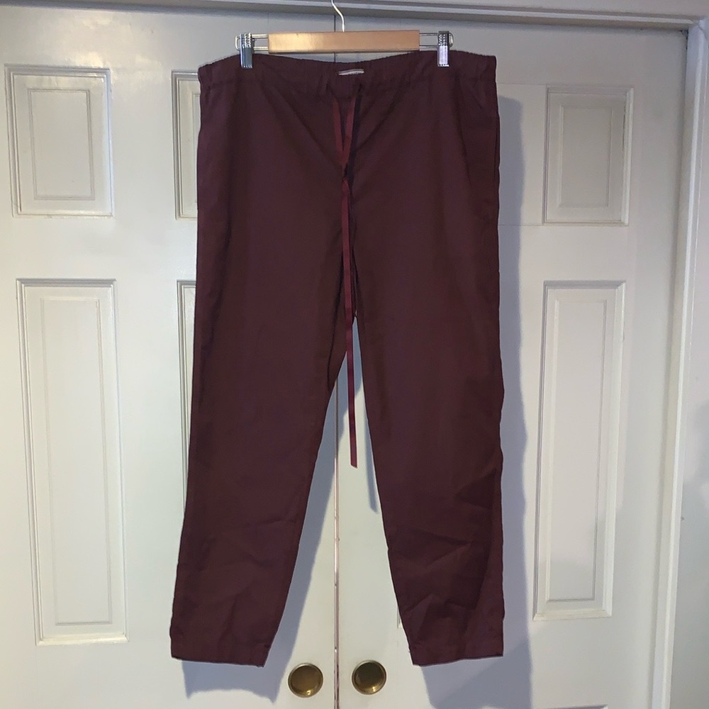 Pomandere Burgundy drawstring Joggers with Tailored Fit